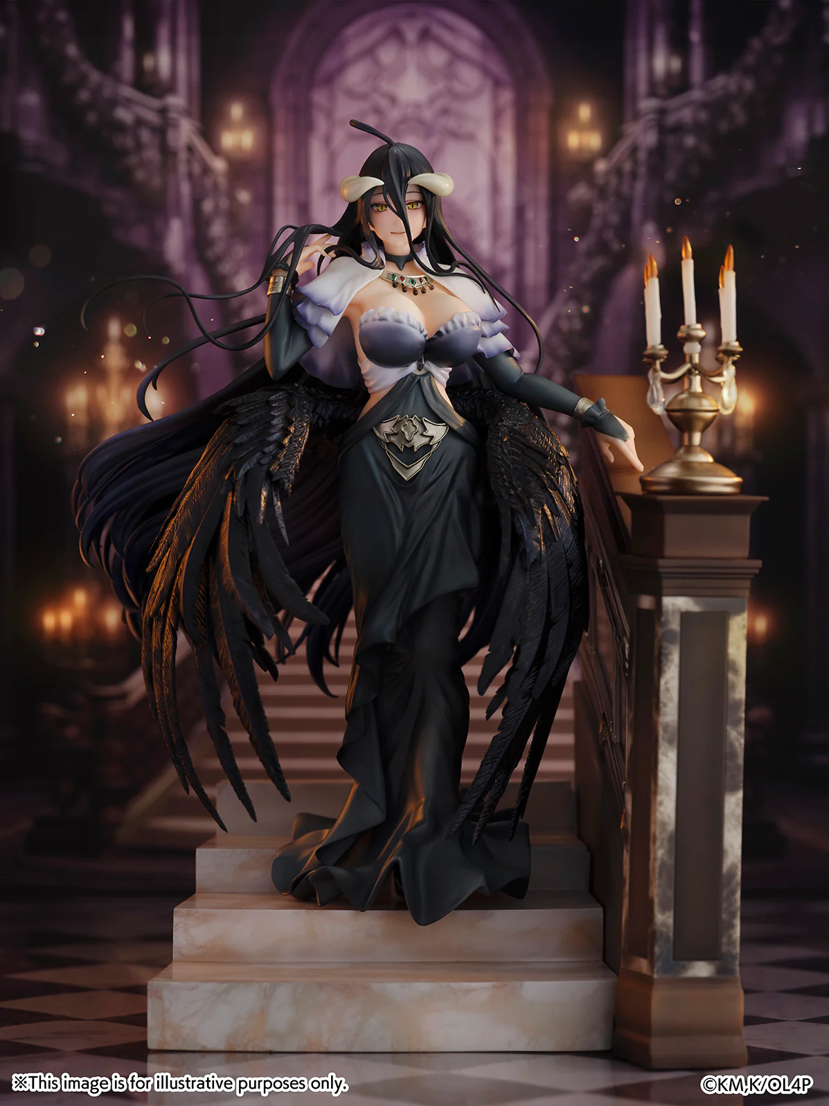 OVERLORD - Albedo 1/7 Scale Figure -Jet Black Dress Ver.- - Image 7